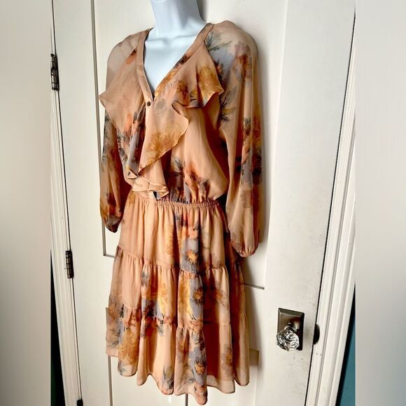 Lauren Ralph Lauren Women’s Floral Flowy Georgette Tiered Short Garden Dress 4 - Picture 8 of 16